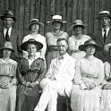 Mr A Clegg and staff in summer clothes 1919