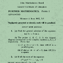 Advanced Further Maths - Paper 1